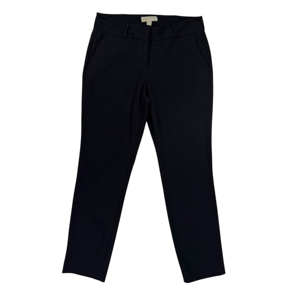 Michael Kors Pants - Michael Kors Tapered Dress Pants 8 Black Stretch Workwear Quiet Luxury Designer